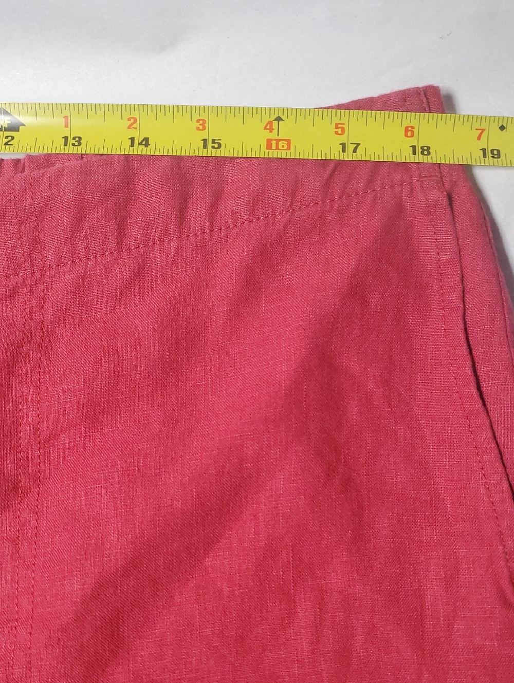 J.Jill Love Linen Wide-Leg Crop Pants Size Large Red Pink Resortwear Summer - Picture 9 of 15